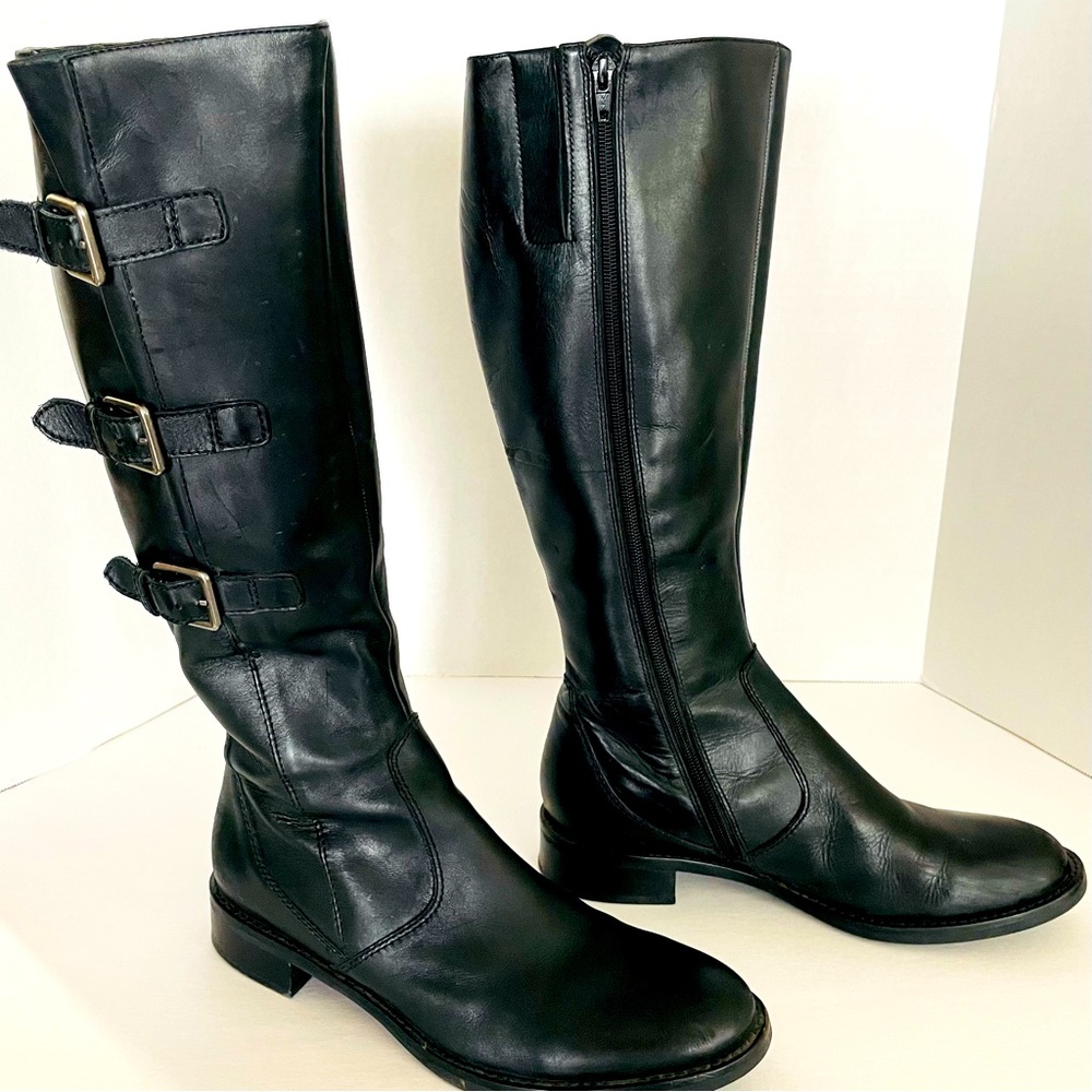 ECCO Black Leather Riding Boots